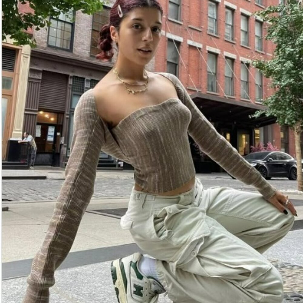 NWT NIA Haze Criss Cross Back Sweater Top Size M